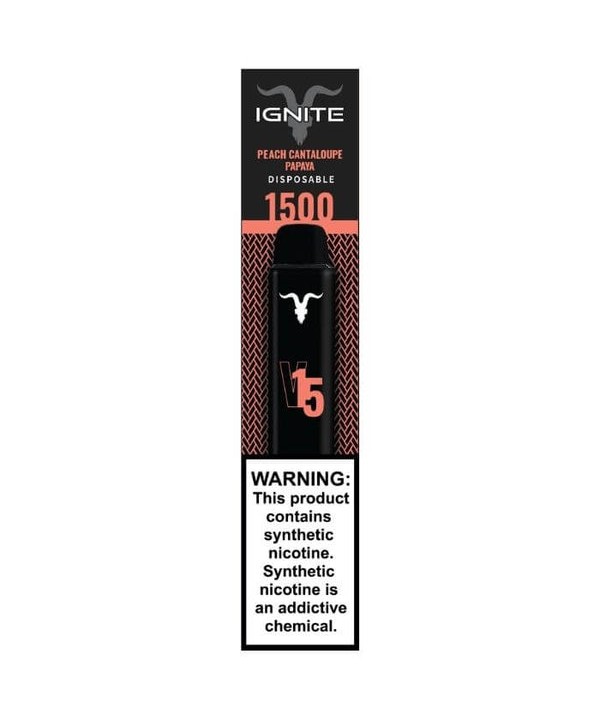 Ignite V15 Peach Cantaloupe Papaya Tobacco Free Ni...