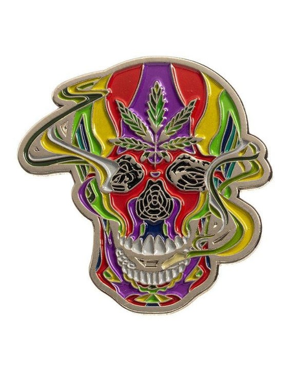 Rainbow Smoking Skull Pin by Prizecor